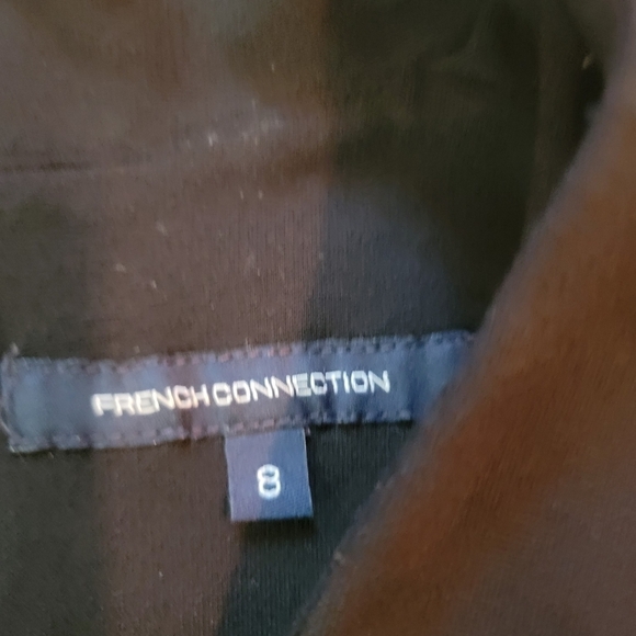 French Connection Puff Sleeve V-Neck 8 Dress - Picture 8 of 13
